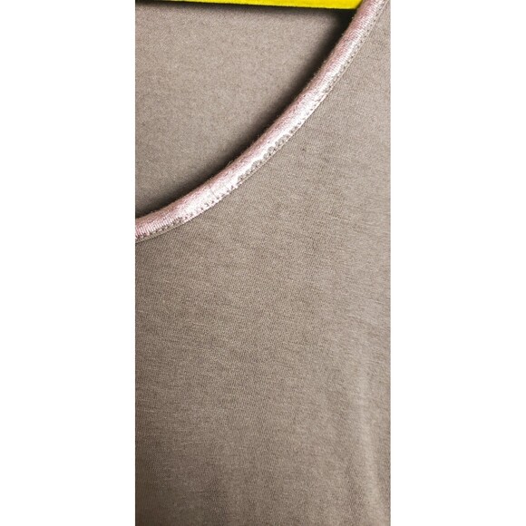 Michael Stars Dress Small Bodycon Brown Ruched Copper Metallic Trim USA Sexy - Picture 9 of 11